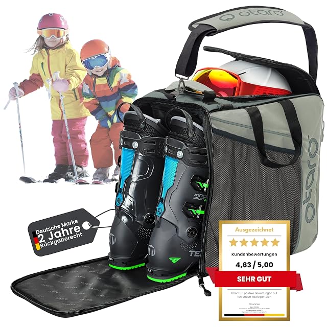 Sac à chaussures de ski enfant Otaro gris clair, 27 litres