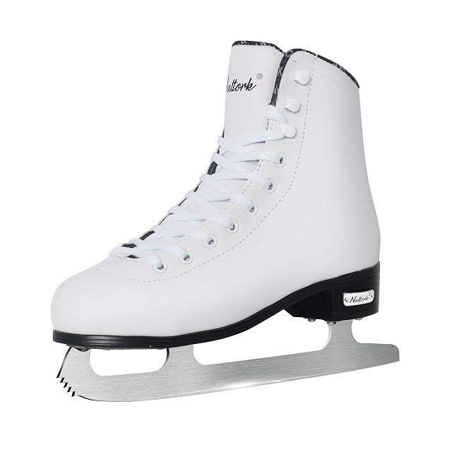 Patin artistique blanc Nattork Excellence avec pic avant et lame inox
