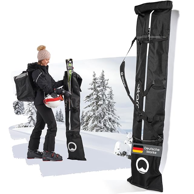 Housse à skis Otaro à fermeture roulée avec bandoulière rembourrée