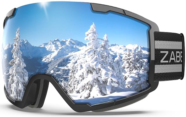 Masque de ski ZABERT OTG v3 noir à écran miroir argent