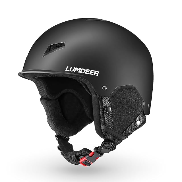 Casque de ski LUMDEER Kyro noir mat à visière relevable