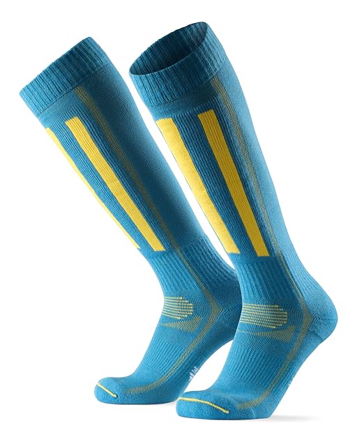 Chaussettes de ski mérinos Danish Endurance bleues et jaunes